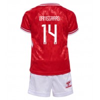 Maglie da calcio Danimarca Mikkel Damsgaard #14 Prima Maglia Bambino Europei 2024 Manica Corta (+ Pantaloni corti)